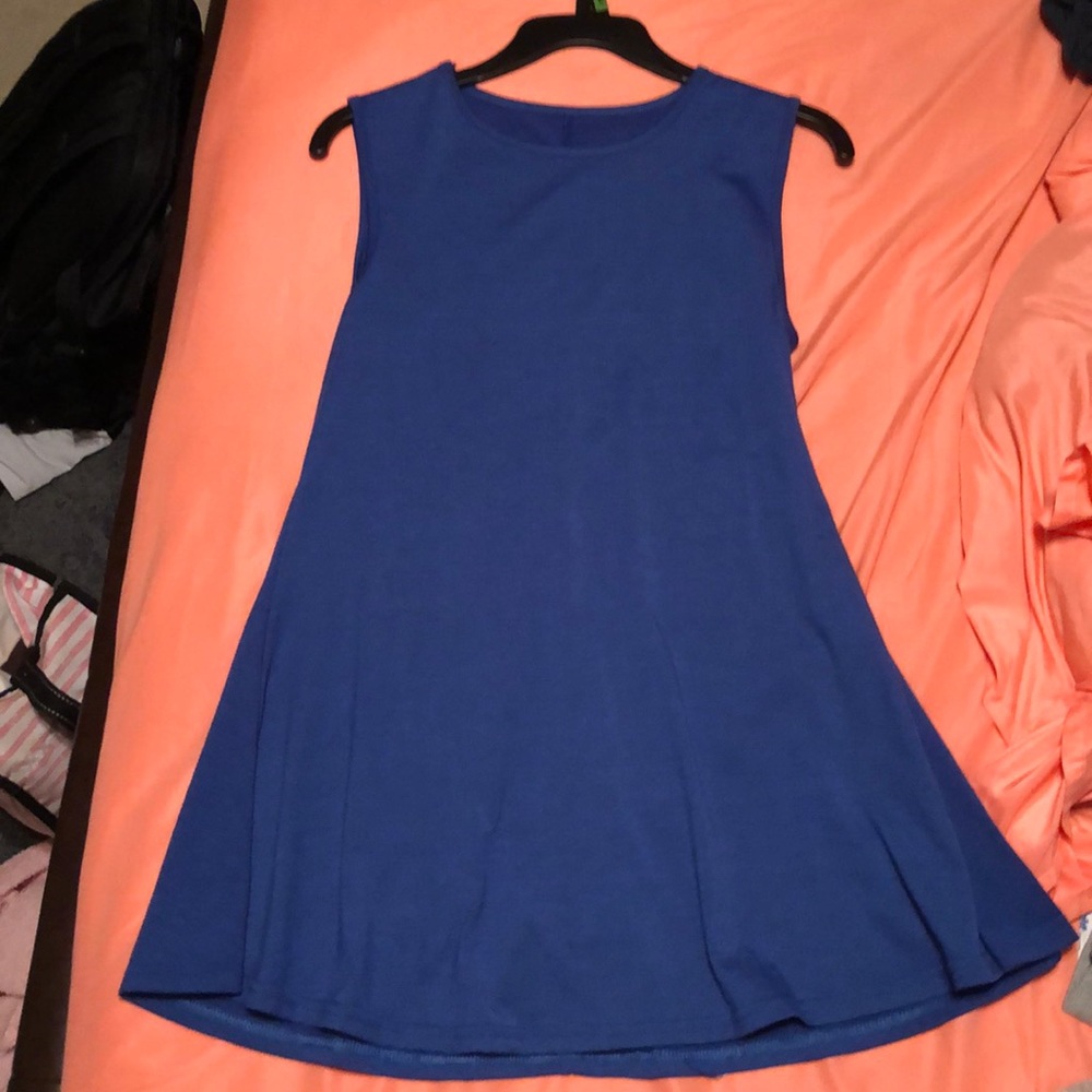 Blue sleeveless dress